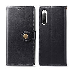 Leather Case Stands Flip Cover Holder S05D for Sony Xperia 10 II Black