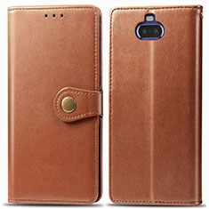 Leather Case Stands Flip Cover Holder S05D for Sony Xperia 8 Brown