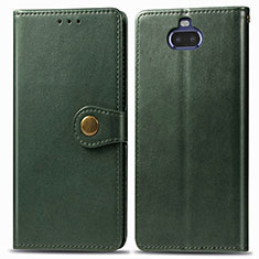 Leather Case Stands Flip Cover Holder S05D for Sony Xperia 8 Green