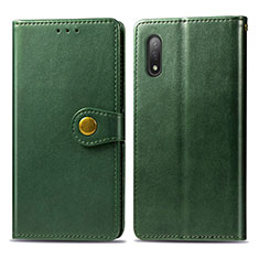 Leather Case Stands Flip Cover Holder S05D for Sony Xperia Ace II Green