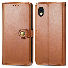 Leather Case Stands Flip Cover Holder S05D for Sony Xperia Ace III Brown