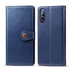 Leather Case Stands Flip Cover Holder S05D for Sony Xperia L4 Blue