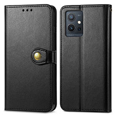 Leather Case Stands Flip Cover Holder S05D for Vivo T1 5G India Black