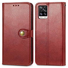 Leather Case Stands Flip Cover Holder S05D for Vivo V20 Red