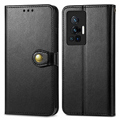 Leather Case Stands Flip Cover Holder S05D for Vivo X70 Pro 5G Black
