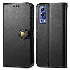 Leather Case Stands Flip Cover Holder S05D for Vivo Y72 5G Black