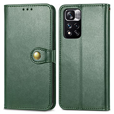 Leather Case Stands Flip Cover Holder S05D for Xiaomi Mi 11i 5G (2022) Green
