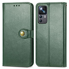 Leather Case Stands Flip Cover Holder S05D for Xiaomi Mi 12T 5G Green