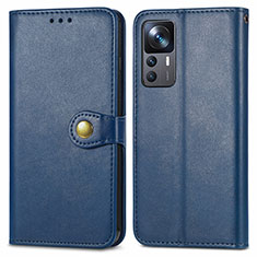 Leather Case Stands Flip Cover Holder S05D for Xiaomi Mi 12T Pro 5G Blue