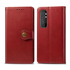 Leather Case Stands Flip Cover Holder S05D for Xiaomi Mi Note 10 Lite Red