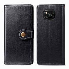 Leather Case Stands Flip Cover Holder S05D for Xiaomi Poco X3 NFC Black
