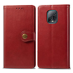 Leather Case Stands Flip Cover Holder S05D for Xiaomi Redmi 10X 5G Red