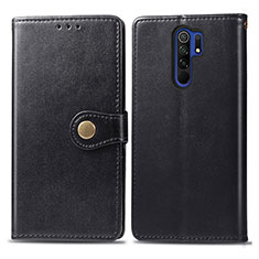 Leather Case Stands Flip Cover Holder S05D for Xiaomi Redmi 9 Black