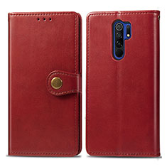 Leather Case Stands Flip Cover Holder S05D for Xiaomi Redmi 9 Red
