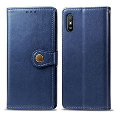 Leather Case Stands Flip Cover Holder S05D for Xiaomi Redmi 9AT Blue