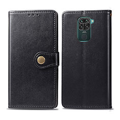 Leather Case Stands Flip Cover Holder S05D for Xiaomi Redmi Note 9 Black