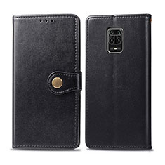 Leather Case Stands Flip Cover Holder S05D for Xiaomi Redmi Note 9 Pro Black