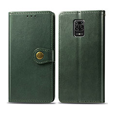 Leather Case Stands Flip Cover Holder S05D for Xiaomi Redmi Note 9 Pro Max Green