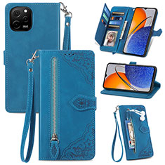 Leather Case Stands Flip Cover Holder S06D for Huawei Enjoy 50z Blue