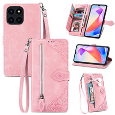 Leather Case Stands Flip Cover Holder S06D for Huawei Honor X6a Pink
