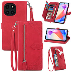 Leather Case Stands Flip Cover Holder S06D for Huawei Honor X6a Red