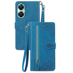 Leather Case Stands Flip Cover Holder S06D for Huawei Nova 11i Blue