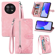 Leather Case Stands Flip Cover Holder S06D for Huawei Nova Y91 Pink