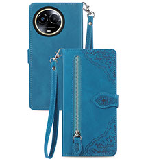 Leather Case Stands Flip Cover Holder S06D for Realme 11 5G Blue