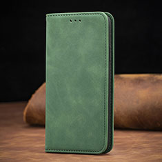 Leather Case Stands Flip Cover Holder S06D for Samsung Galaxy A41 Green