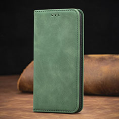 Leather Case Stands Flip Cover Holder S06D for Samsung Galaxy F62 5G Green