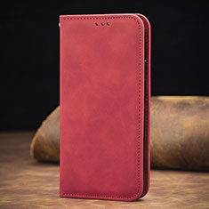 Leather Case Stands Flip Cover Holder S06D for Samsung Galaxy M62 4G Red