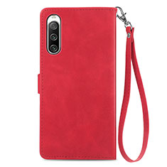 Leather Case Stands Flip Cover Holder S06D for Sony Xperia 10 IV Red