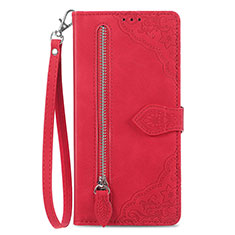 Leather Case Stands Flip Cover Holder S06D for Vivo iQOO 10 5G Red