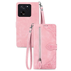 Leather Case Stands Flip Cover Holder S06D for Xiaomi Mi 13T Pro 5G Pink