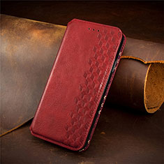 Leather Case Stands Flip Cover Holder S07D for Samsung Galaxy M13 5G Red
