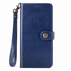 Leather Case Stands Flip Cover Holder S07D for Xiaomi Redmi 10X 4G Blue