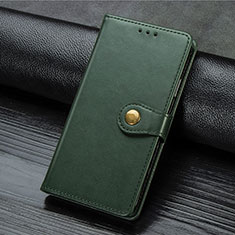 Leather Case Stands Flip Cover Holder S07D for Xiaomi Redmi 9 Prime India Green