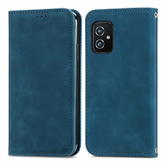 Leather Case Stands Flip Cover Holder S08D for Asus ZenFone 8 Mini Blue