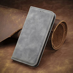 Leather Case Stands Flip Cover Holder S08D for Huawei Nova 7 SE 5G Gray