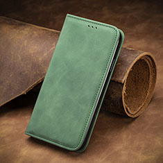 Leather Case Stands Flip Cover Holder S08D for Huawei Nova 7 SE 5G Green