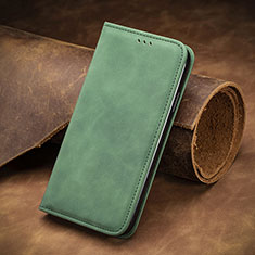 Leather Case Stands Flip Cover Holder S08D for Huawei P40 Lite 5G Green