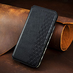 Leather Case Stands Flip Cover Holder S08D for Samsung Galaxy S22 Plus 5G Black