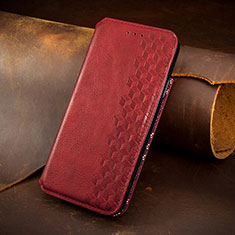 Leather Case Stands Flip Cover Holder S08D for Samsung Galaxy S23 Plus 5G Red