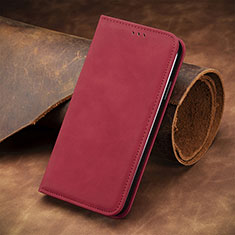 Leather Case Stands Flip Cover Holder S08D for Xiaomi Mi 13T Pro 5G Red