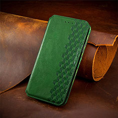 Leather Case Stands Flip Cover Holder S09D for Google Pixel 4a 5G Green