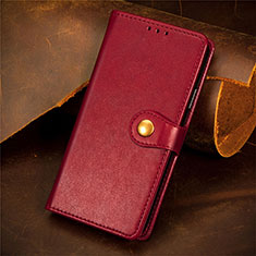 Leather Case Stands Flip Cover Holder S09D for Samsung Galaxy S21 Ultra 5G Red