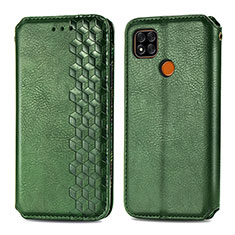 Leather Case Stands Flip Cover Holder S09D for Xiaomi POCO C31 Green