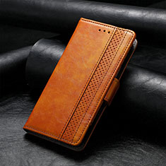 Leather Case Stands Flip Cover Holder S10D for Huawei Honor 90 Lite 5G Light Brown