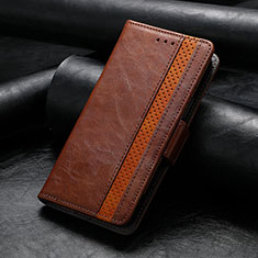 Leather Case Stands Flip Cover Holder S10D for Huawei Mate 60 Pro+ Plus Brown