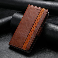 Leather Case Stands Flip Cover Holder S10D for Realme 11 5G Brown